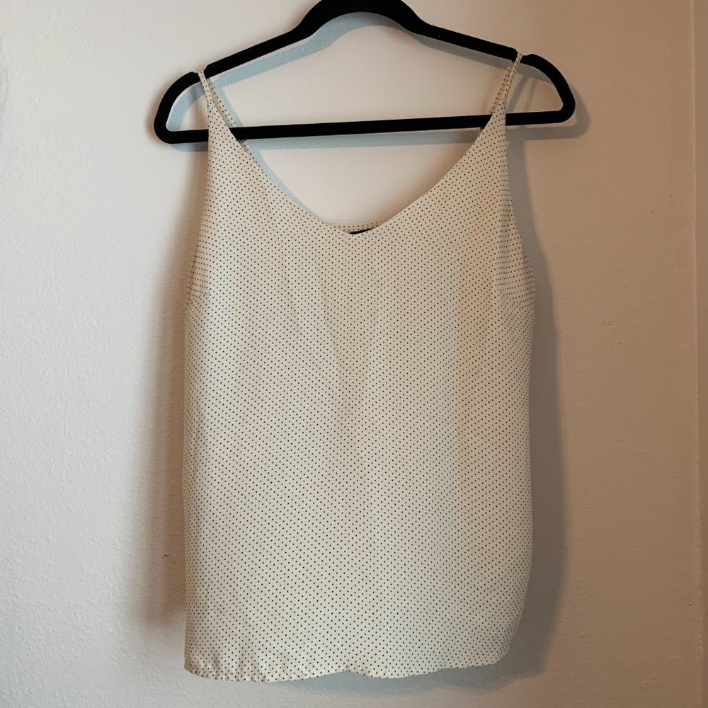 Banana Republic Factory Cream Polka Dot Satin Classic Camisole